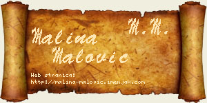 Malina Malović vizit kartica